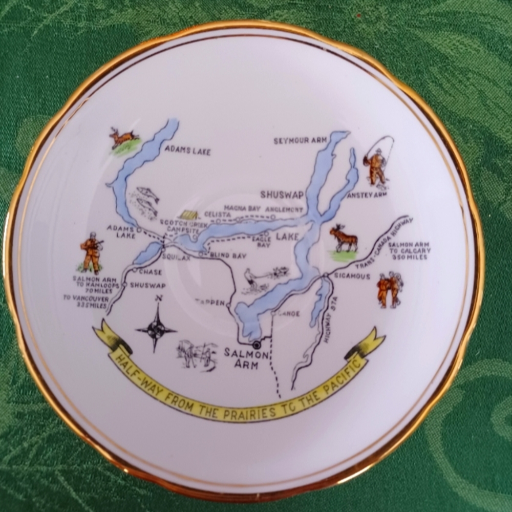 Vintage Royal Ascot Bone China Shuswap Lake/Salmon Arm Saucer